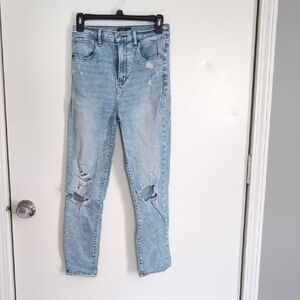 Abercrombie & Fitch Blue Skinny Jeans with Distressed Details